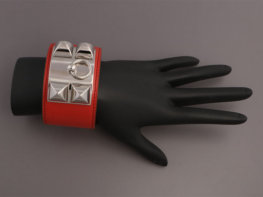 Hermès Red Swift Collier de Chien CDC Bracelet