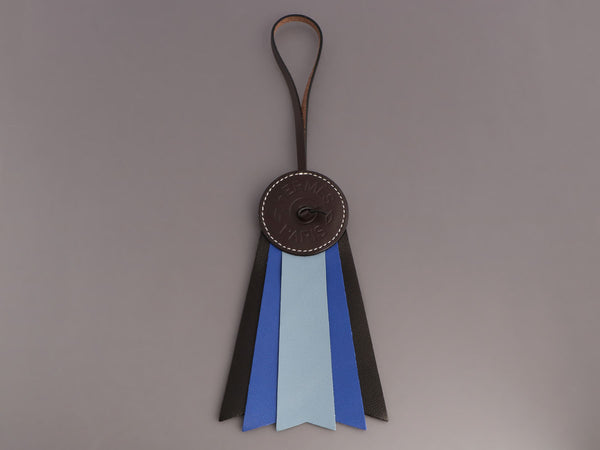 Hermès Blue and Black Paddock Flot Ribbon Bag Charm