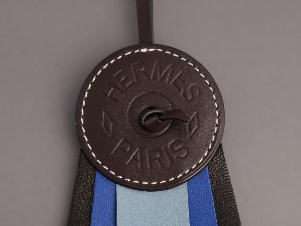 Hermès Blue and Black Paddock Flot Ribbon Bag Charm