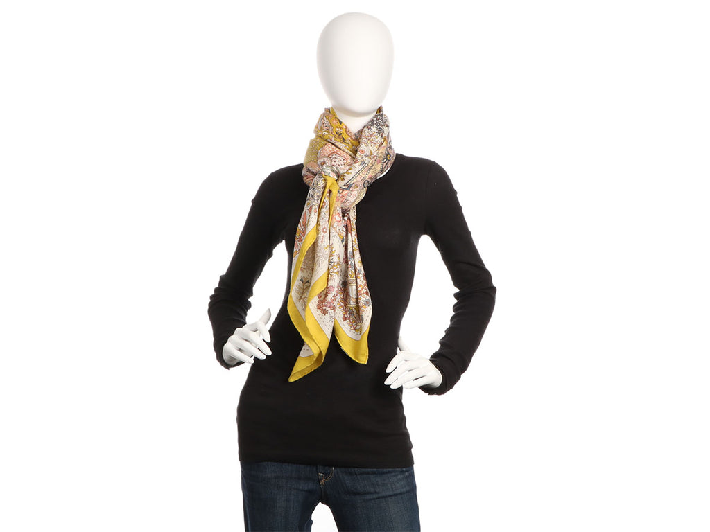 Hermès Piqué Fleuri de Provence Cashmere Silk Shawl 140cm
