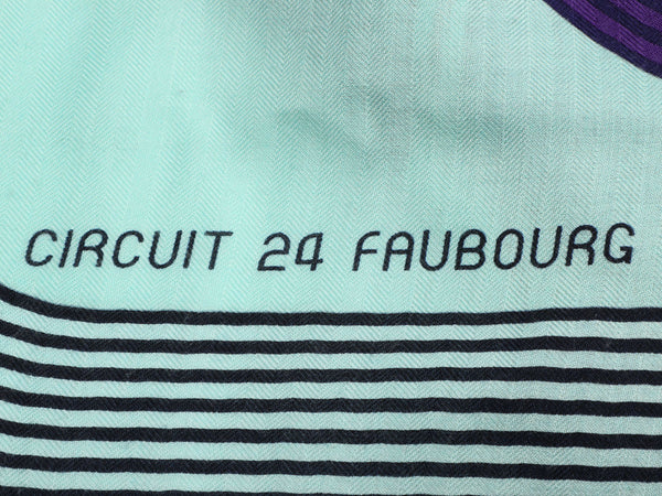 Hermès Circuit 24 Faubourg Cashmere Silk Shawl 140cm