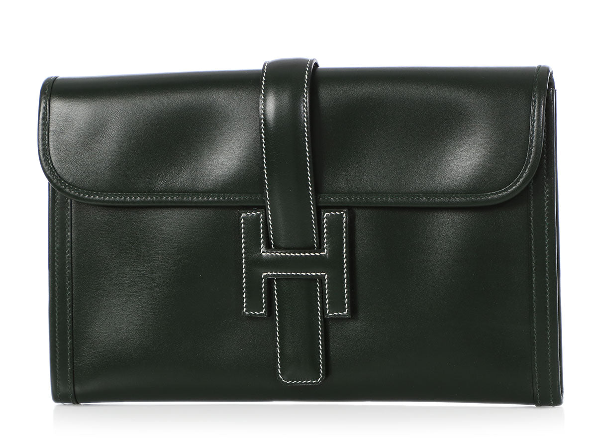 Hermès Green Box Leather Jigé PM - Ann's Fabulous Closeouts