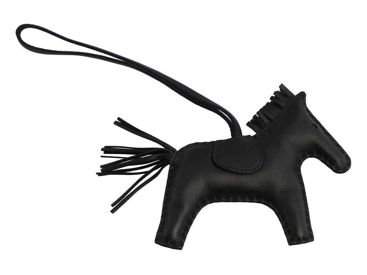 Hermes SO Black Grigri Horse Rodeo Bag Charm PM