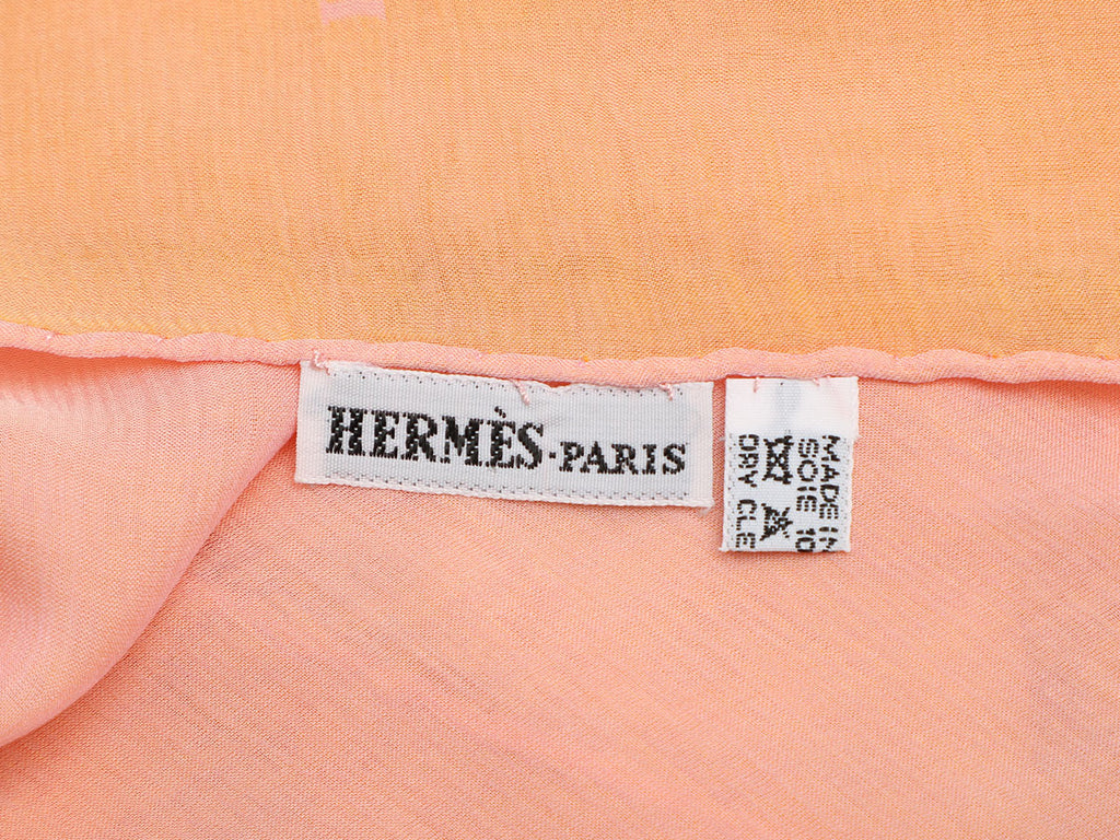 Hermès Orange Ombre Mousseline Stole