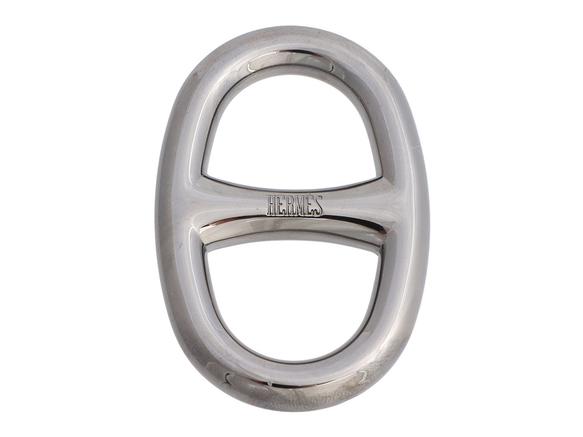 HERMÈS Chaine d'Ancre Scarf Ring Vintage silver Palladium Plated W