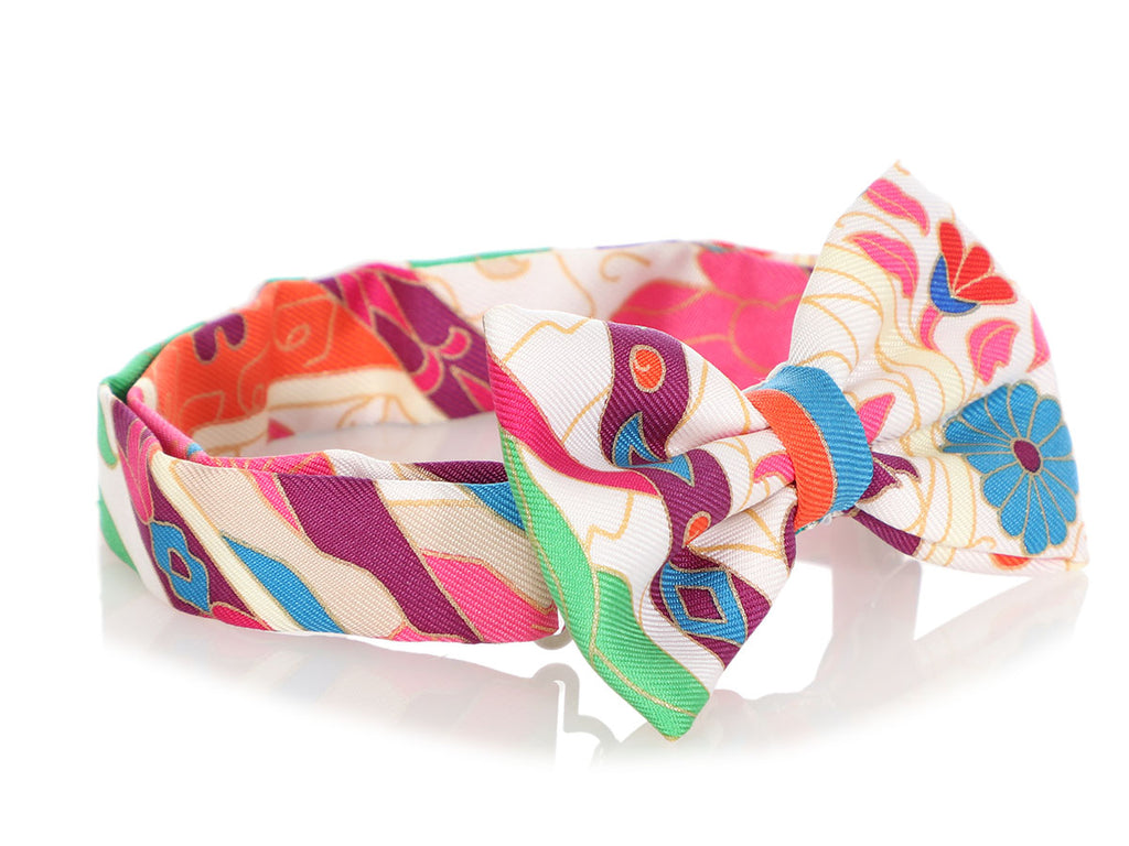 Hermès Mens Multicolor Silk Bow Tie