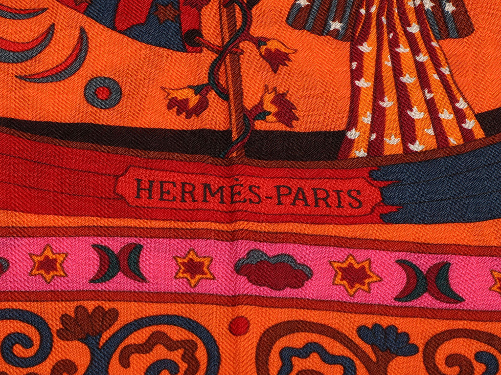 Hermès Peuple du Vent Cashmere and Silk Shawl 140cm