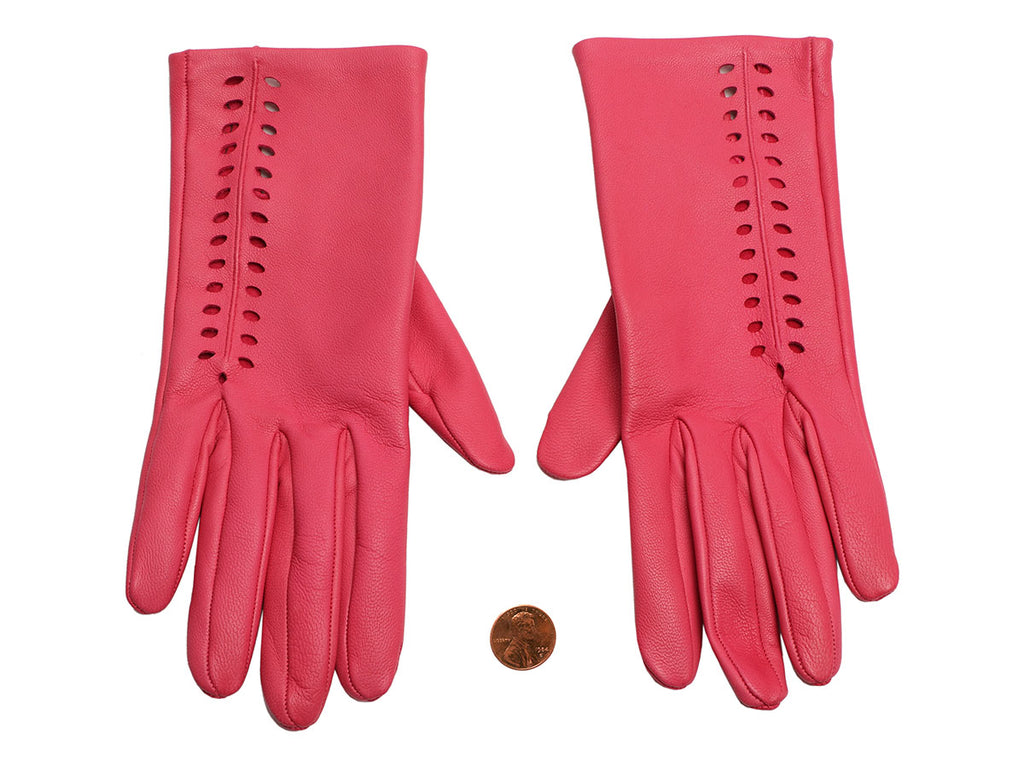 Hermès Pink Lambskin Gloves