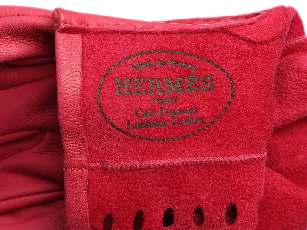 Hermès Pink Lambskin Gloves