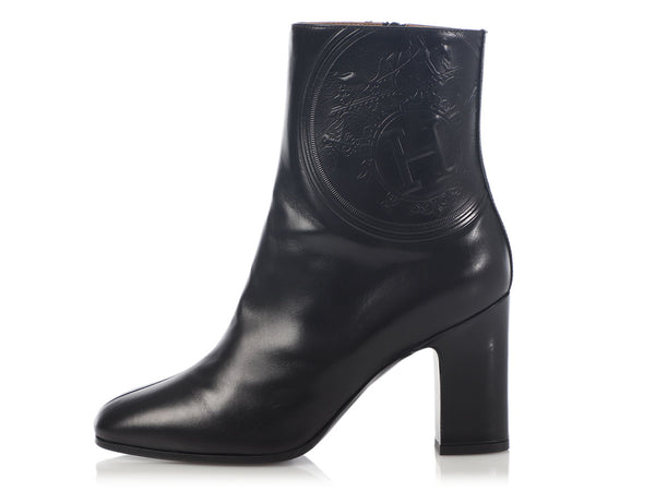 Hermès Black Nadia Ex-Libris Ankle Boots