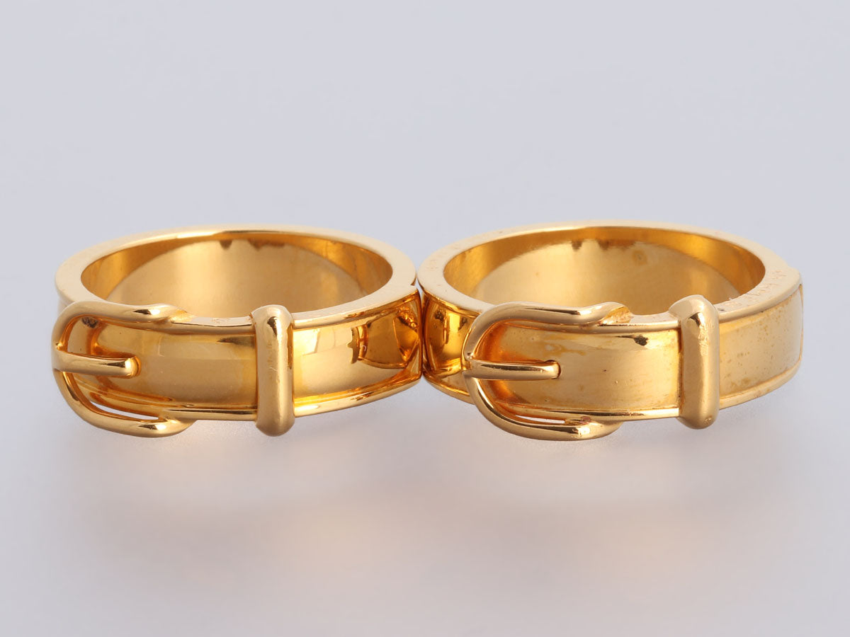 Hermes, Accessories, Hermes Scarf Ring Belt Motif Metal Gold Ladies