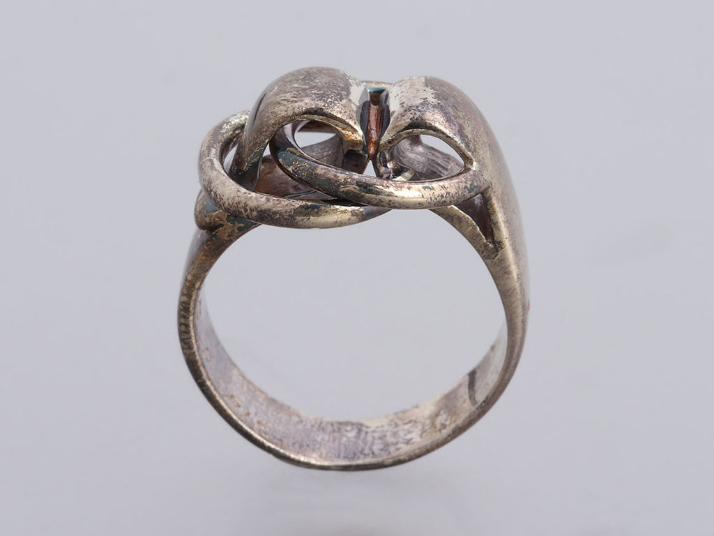 Hermès Vintage Sterling Silver Deux Anneaux Band Ring