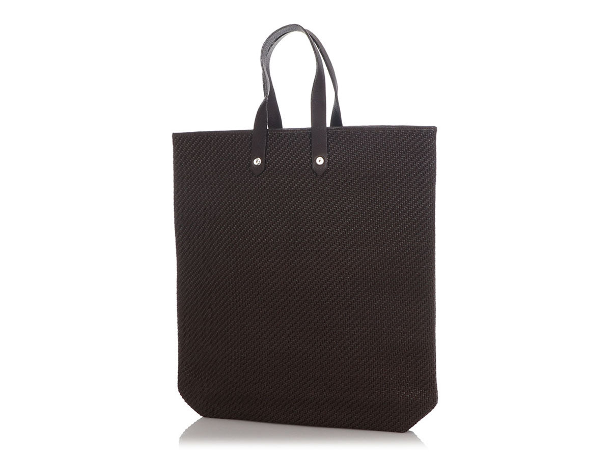 Clare V. Simple Perforated Leather Tote in Black Perf