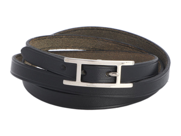 Hermès Black Chamonix Hapi 4 Bracelet