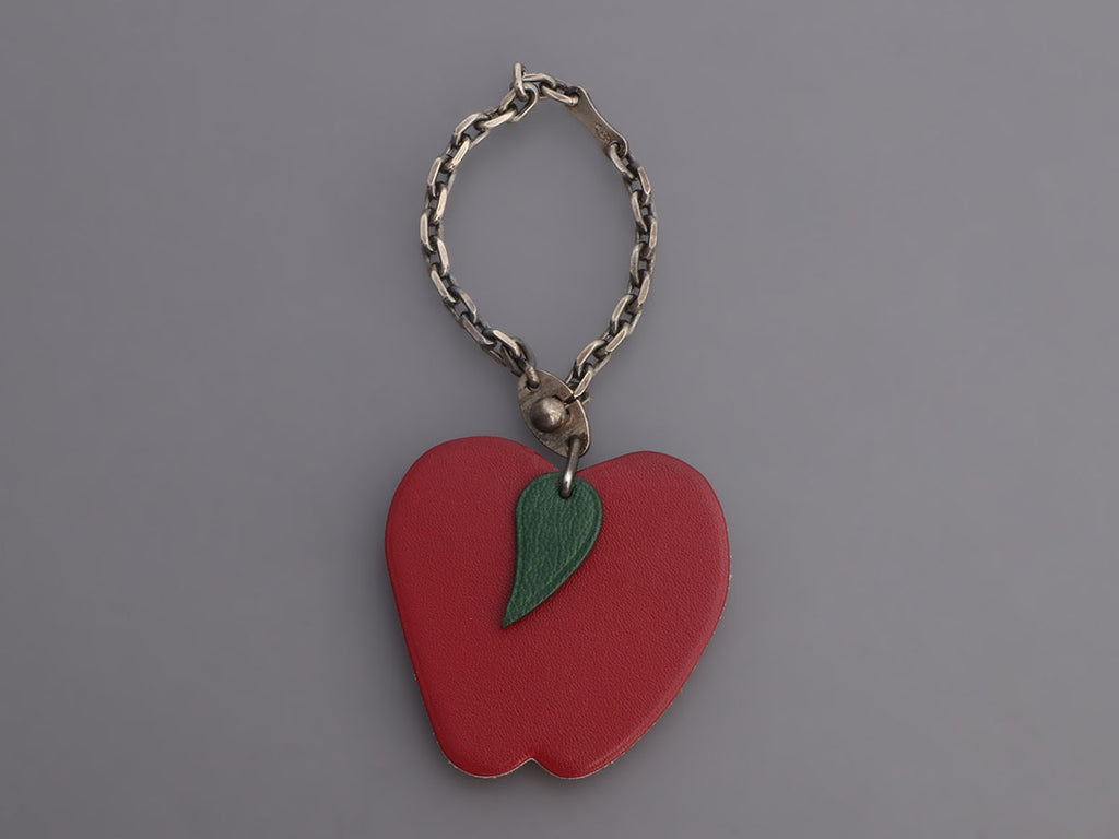 Hermès Box Calfskin Apple Key Ring/Bag Charm