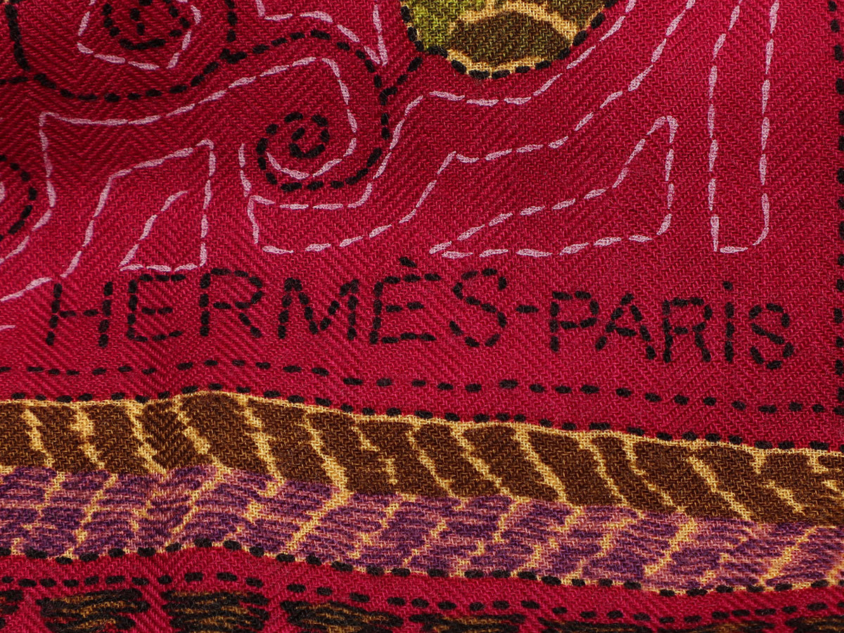 Hermès Carré Kantha Cashmere Silk Shawl 140cm - Ann's Fabulous