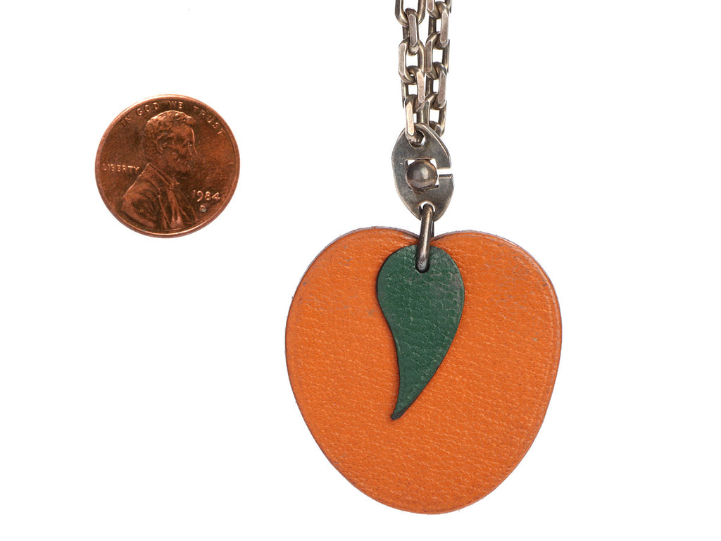 Hermès Orange Chèvre Key Ring/Bag Charm