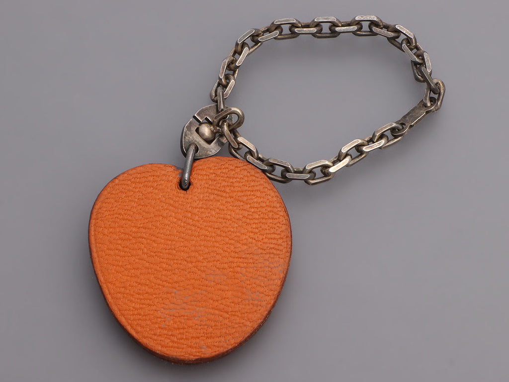 Hermès Orange Chèvre Key Ring/Bag Charm