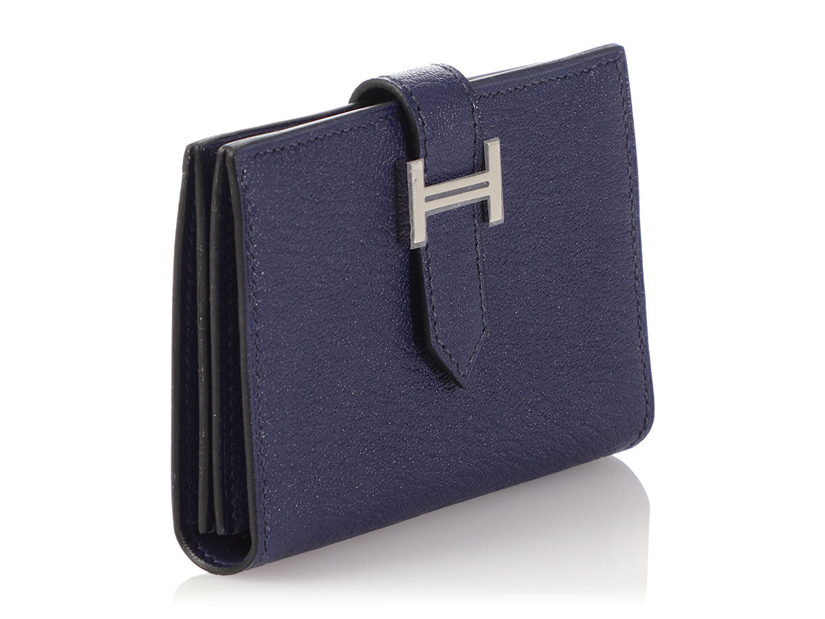 Hermes Light Blue Leather Bifold Compact Wallet Hermes