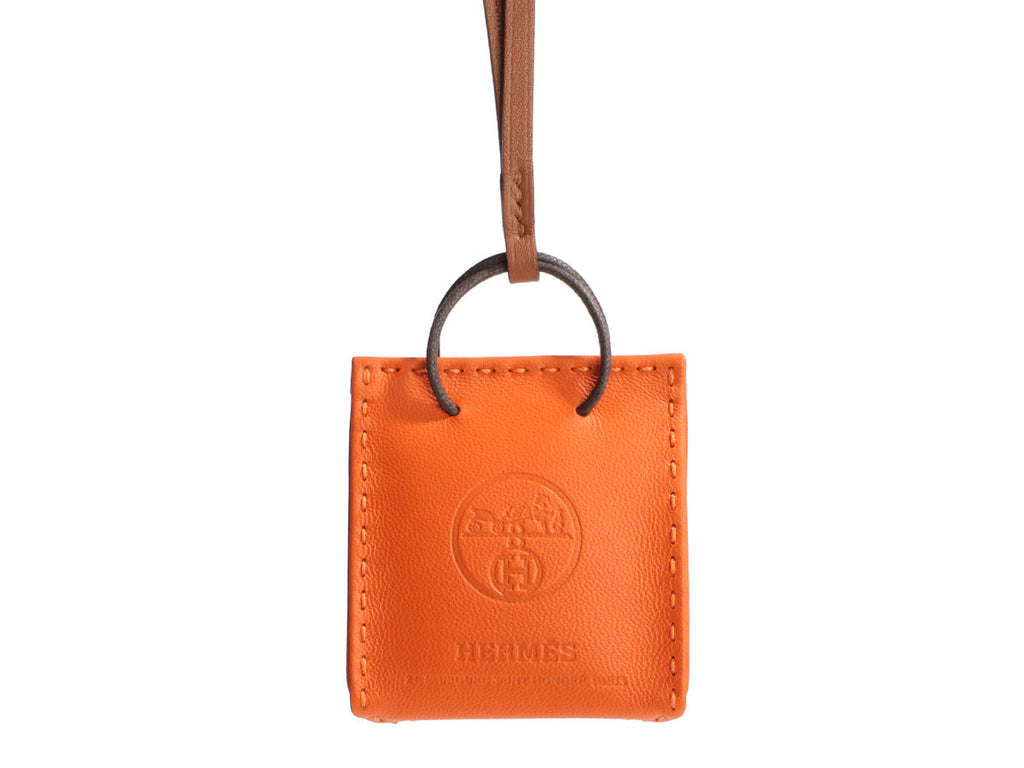 Hermès Feu Lambskin Shopping Bag Charm