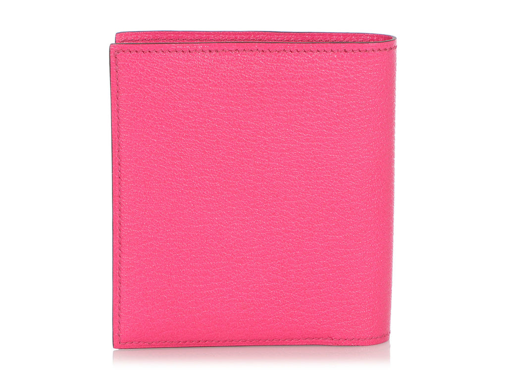 Hermès Pink Chèvre Evelyne Compact Wallet