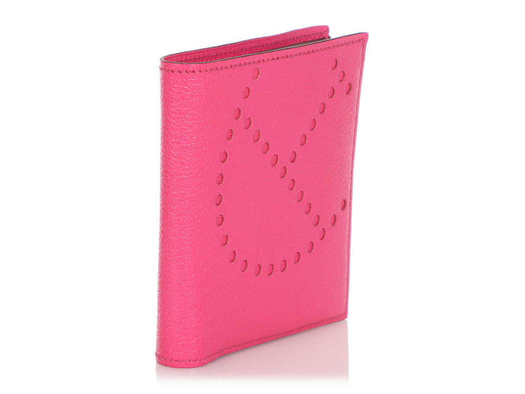 Hermès Pink Chèvre Evelyne Compact Wallet