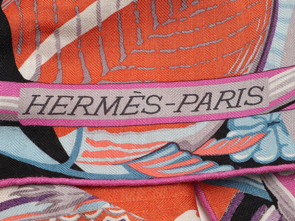 Hermès De la Mer au Ciel Cashmere Silk Shawl 140cm