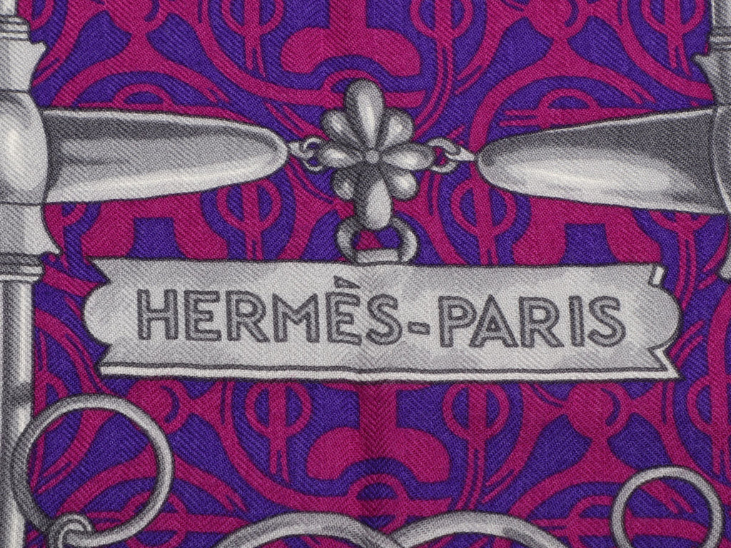Hermès Mors et Gourmettes Remix Cashmere Silk Shawl 140cm