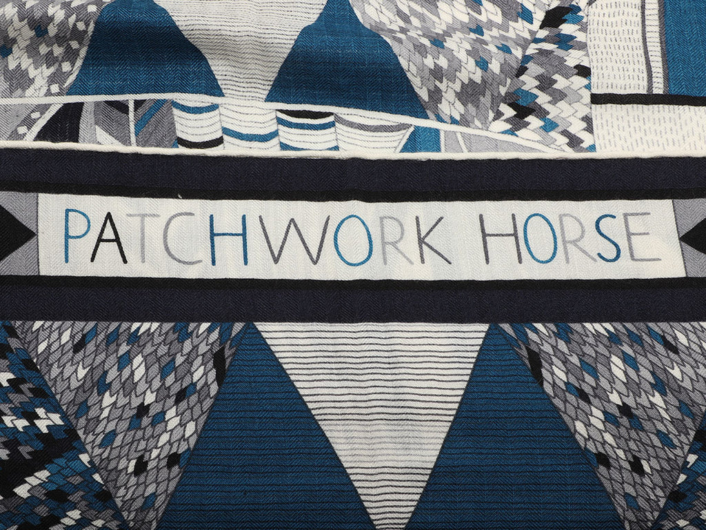 Hermès Patchwork Horse Cashmere Silk Shawl 140cm