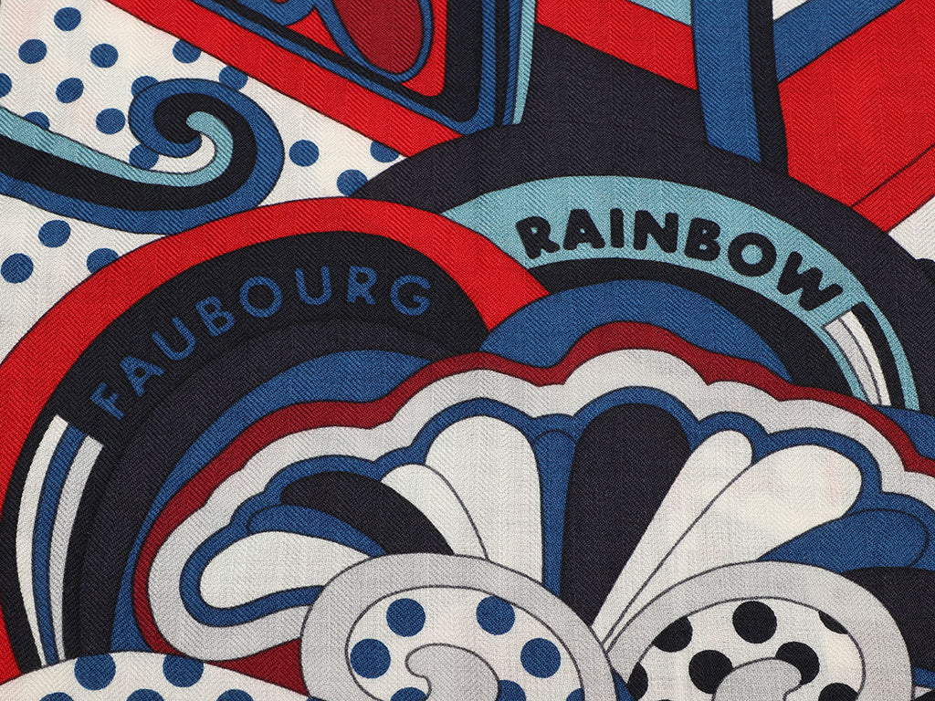Hermès Faubourg Rainbow Cashmere Silk Shawl 140cm