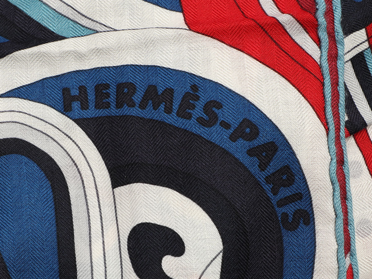 Hermes Faubourg Rainbow Framed Vintage Silk Scarf