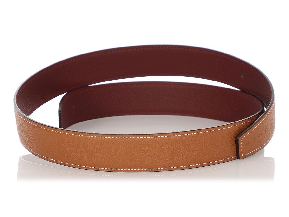 H belt buckle & Reversible leather strap 32 mm