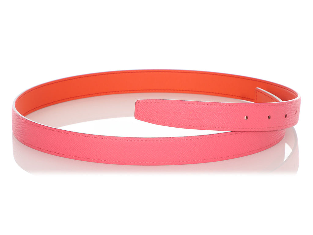Hermès Pink and Red Reversible Belt Strap 90cm