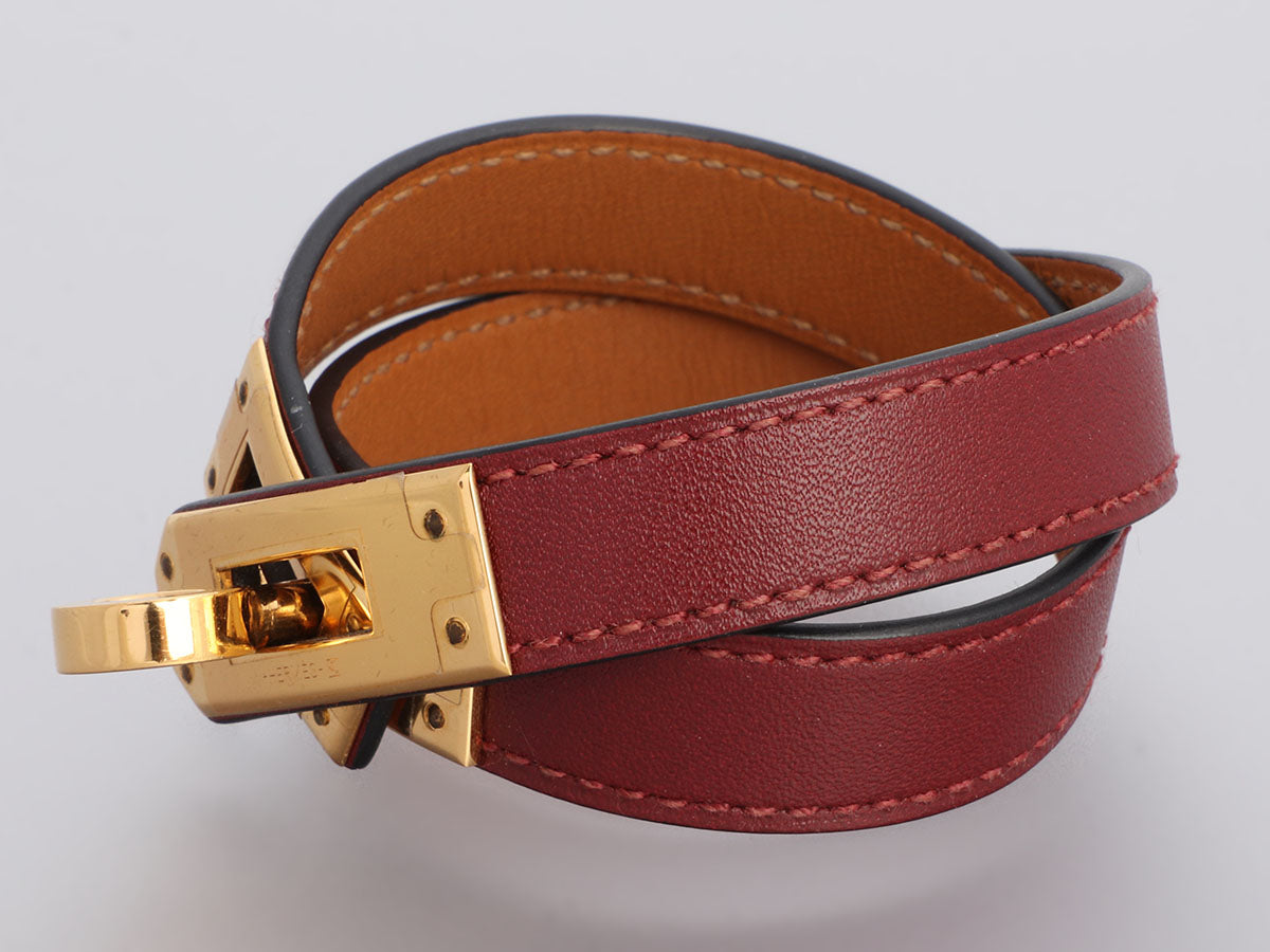 Hermès Kelly Double Tour Bracelet in Red Leather – Fancy Lux