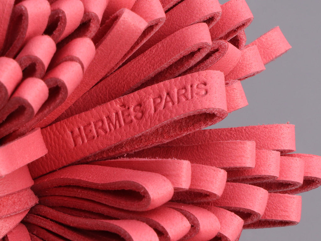 Hermès Rouge H and Rose Azalée Lambskin Carmen Duo Key Chain
