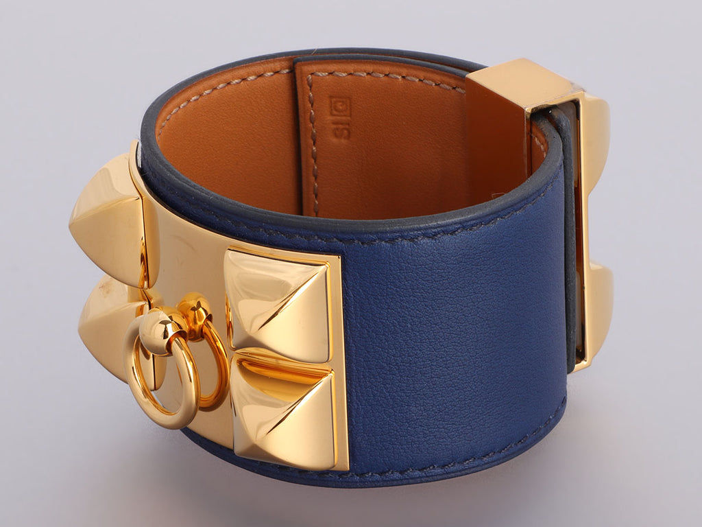 Hermès Bleu Saphir Swift Collier de Chien CDC Bracelet