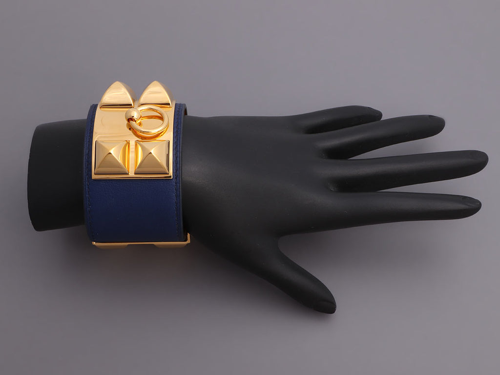 Hermès Bleu Saphir Swift Collier de Chien CDC Bracelet