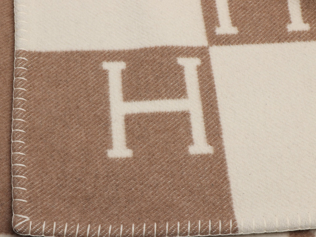 Hermès Brown Wool Cashmere Avalon Blanket