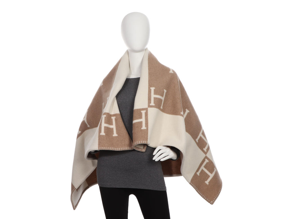 Hermès Brown Wool Cashmere Avalon Blanket