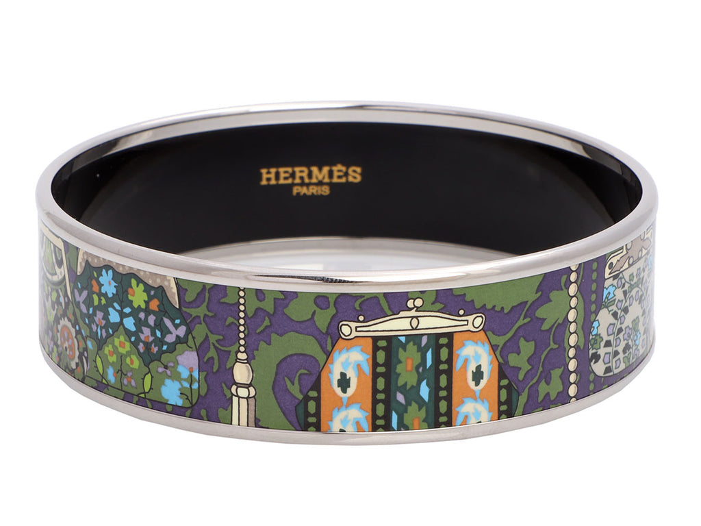 Hermès Wide Violette Cachemire de Tamara Enamel Bangle 65