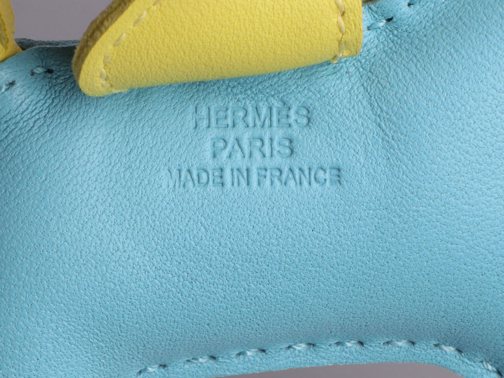 Hermès Lambskin Céleste Grigri Rodeo Horse Bag Charm PM