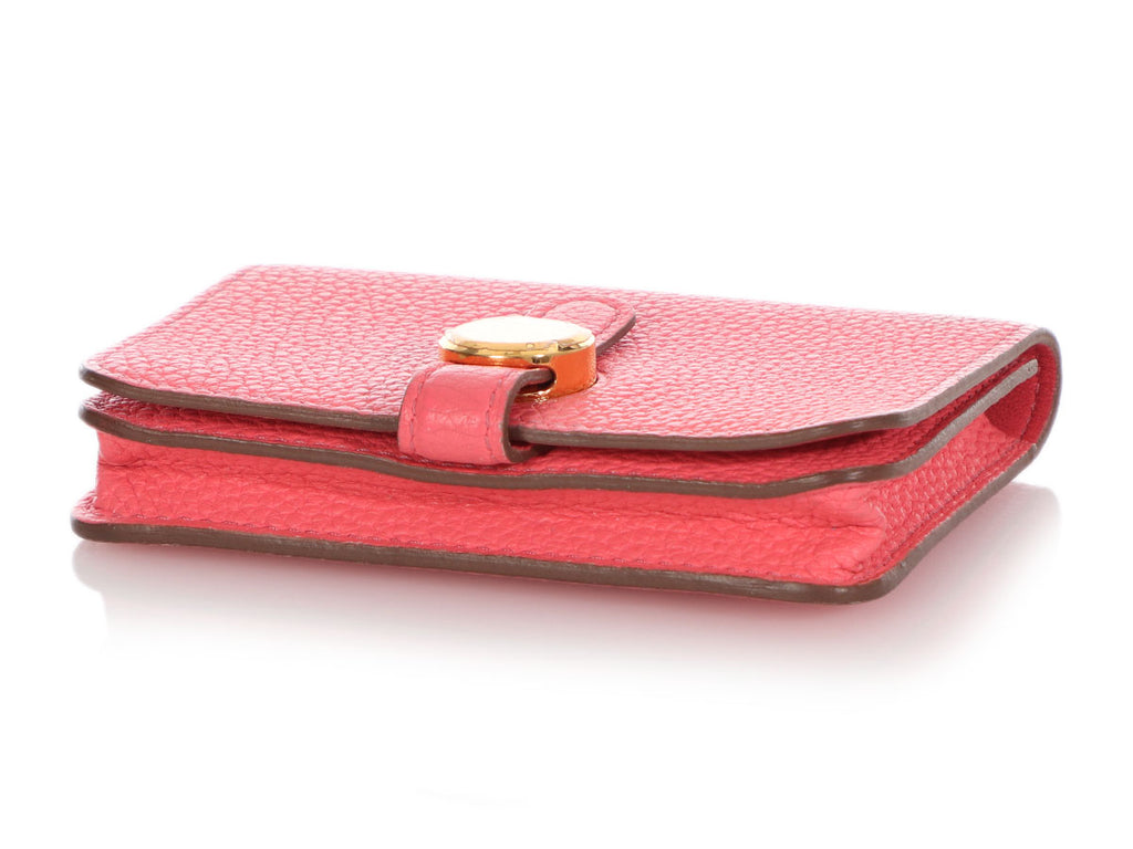 Hermès Rose Lipstick Clémence Dogon Card Case