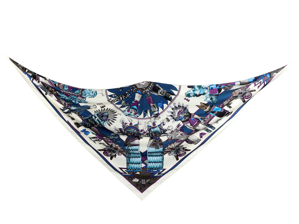 Hermès Kachinas Giant Triangle Silk Scarf - Ann's Fabulous Closeouts