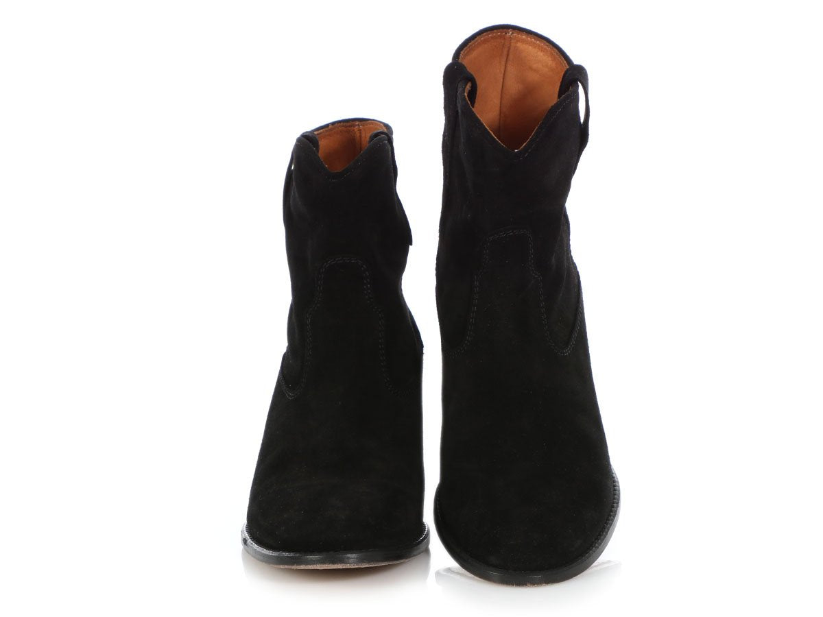 Isabel Black Suede Crisi Ankle Boots - Ann's Fabulous