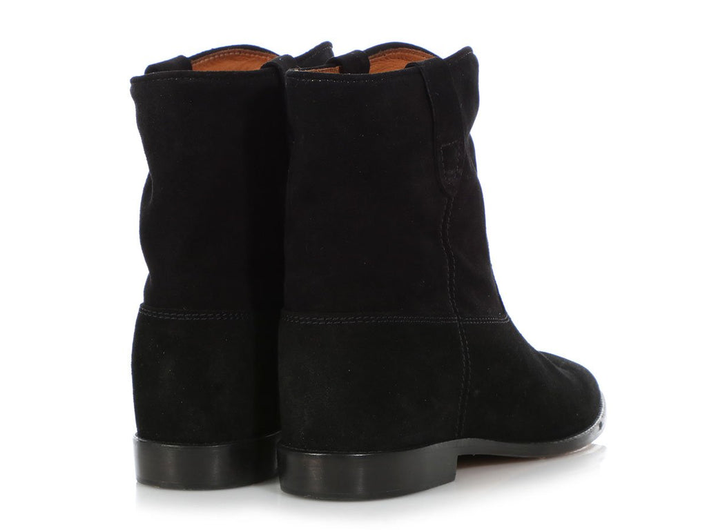 Isabel Marant Black Suede Crisi Ankle Boots