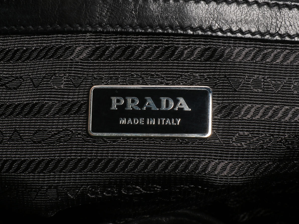 Prada Black Ruched Gaufre Bag - Ann's Fabulous Closeouts