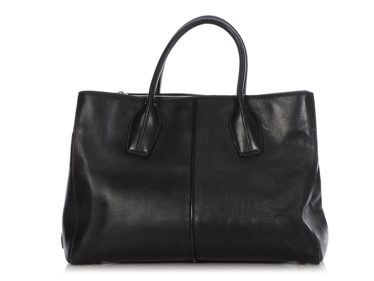 Tod's Small Black Leather Bag - Ann's Fabulous Closeouts