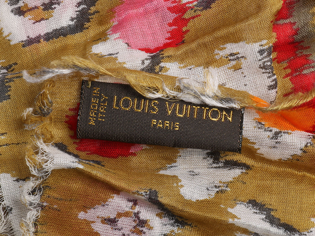 Louis Vuitton Brown Leopard and Monogram Silk Scarf Louis Vuitton