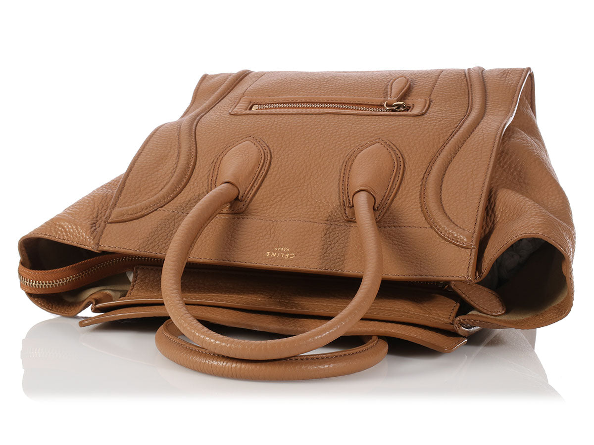 Celine brown/Beige Leather and Canvas Mini Luggage Tote Celine