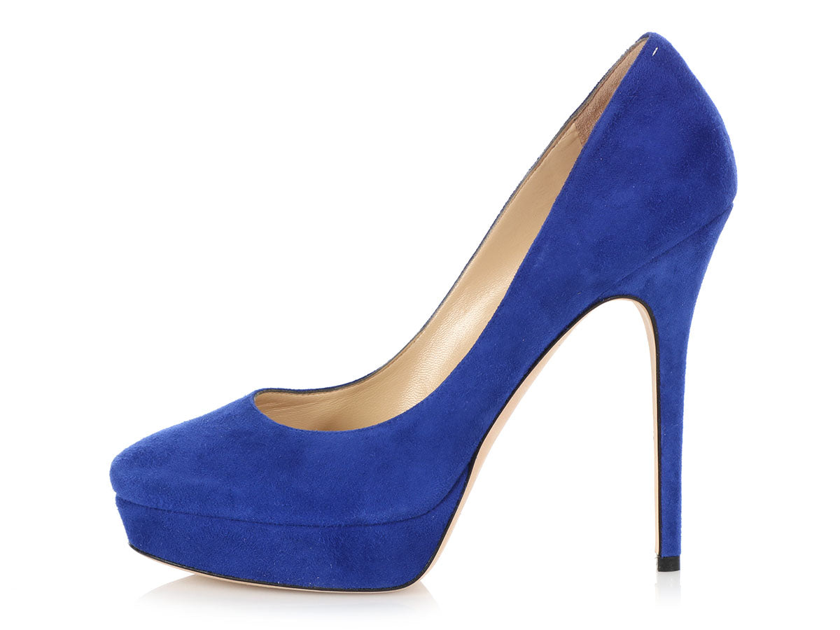 Buy Amina Muaddi Rosie Glass Sling Heel In Blue - Electric Blue At 52% Off  | Editorialist